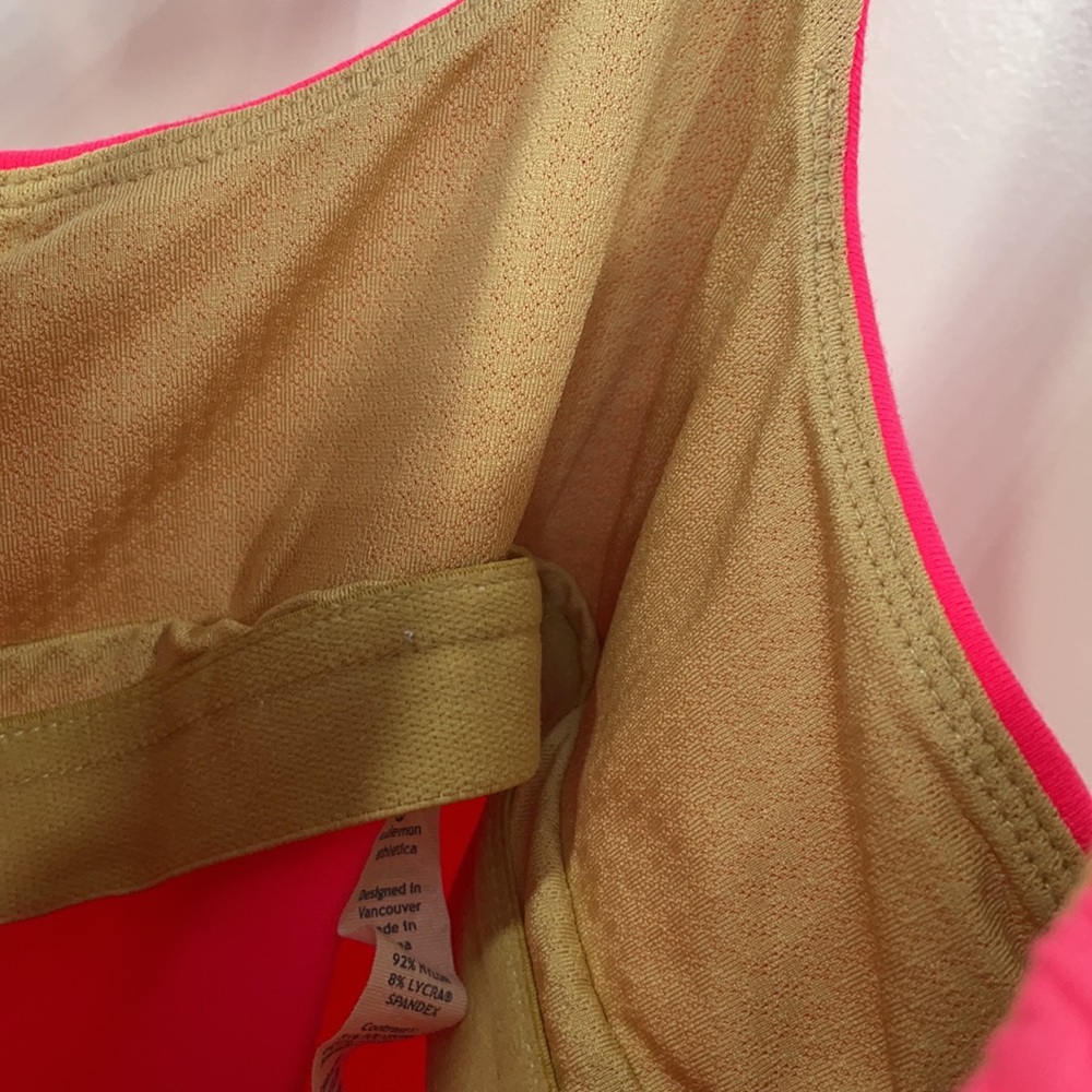 Lululemon Ruched Racerback Tank Neon Coral/Pink - Picture 7 of 8
